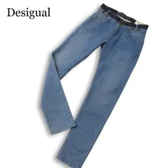 Desigual デシグアル SLIM★ ストレッチ スリム ダブルウエスト切替 USED加工 デニム パンツ ジーンズ Sz.30 メンズのサムネイル