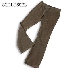 SCHLUSSEL シュリセル 通年★ ウォッシュ加工 ストライプ ブーツカット デニム パンツ ジーンズ 日本製 Sz.3 メンズのサムネイル