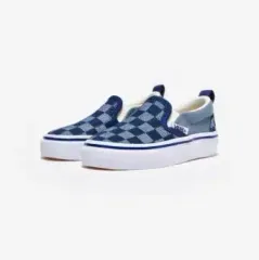 (新品) VANS ヴァンズ キッズ スリッポン ブルー デニムチェッカー TD 140