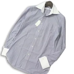 【新品 未使用】 BUONA GIORNATA ボナジョルナータ 通年★ 長袖 ストライプ クレリック シャツ Sz.S メンズのサムネイル