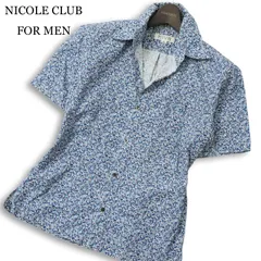 NICOLE CLUB FOR MEN ニコルクラブ フォーメン 春夏★ 半袖 花柄 総柄 シャツ Sz.M メンズ