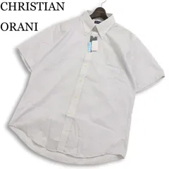 新品 未使用★CHRISTIAN ORANI クリスチャンオラーニ 半袖 ボタンダウン ストライプ シャツ 大きいサイズ 特大 Sz.3L メンズ