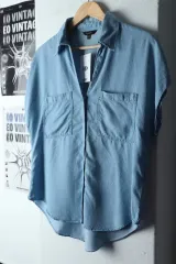 W(L) ブランド ヴィンテージ 半袖 シャツ Massi Modutti デニム ( 청 ) -145DAのサムネイル