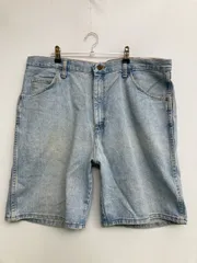 Wrangler ラングラー デニムパンツ 38 ブルー ハーフ・ひざ丈 ショート・ひざ上丈 無地 ワンポイント ブランドロゴ スタンダード レギュラー ヴィンテージ