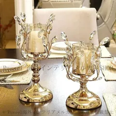キャンドルホルダー クリスタル  テーブルトップ ゴールド 高級感 ヨーロピアンスタイル オシャレ お洒落 アイアン キャンドル パーティー 4-7