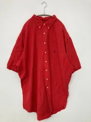Ralph Lauren ラルフローレン シャツ/ブラウス 3XLT レッド ボタンダウン 半袖 無地 ワンポイント ブランドロゴ リネン・麻 シルク ロング丈