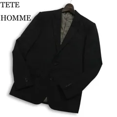 TETE HOMME テットオム gem 通年★ 総裏 ストライプ テーラード ジャケット Sz.5 メンズ 黒のサムネイル