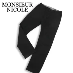 MONSIEUR NICOLE ムッシュ ニコル 通年★ ストレッチ チノ パンツ スリム テーパード Sz.46 メンズ 黒のサムネイル