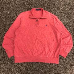 希少カラー 美品 シルク100% ポロラルフローレン ハーフジップ XL 