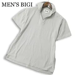 MEN'S BIGI メンズビギ 春夏★ 半袖 ハニカム ワッフル スキッパー ポロシャツ Sz.2 メンズ 灰 グレーのサムネイル