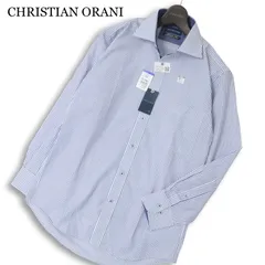 【新品 未使用】 CHRISTIAN ORANI クリスチャンオラーニ 通年★ 長袖 ストライプ シャツ ワイシャツ Sz.M-80 メンズ