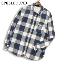 SPELLBOUND スペルバウンド 通年★ 48-436X 長袖 ダブルガーゼ チェック柄 ワーク シャツ 日本製 Sz.3 メンズ ネイビーのサムネイル