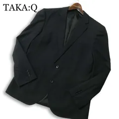 TAKA:Q タカキュー 通年★ 総裏 ストライプ テーラード ジャケット Sz.AB6 メンズ 黒