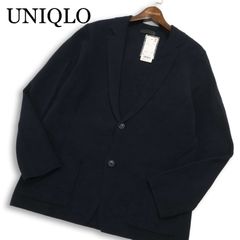 ユニクロ ロングコート チェスターコート カシミヤ ウール混 ネイビー