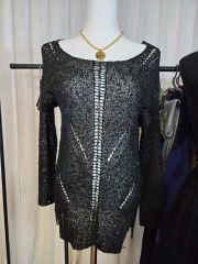 M2 squared☆美品♪♪ 麻綿混紡 クォータースリーブ サマーニット 