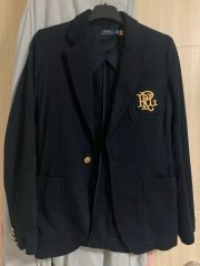 POLO RALPH LAUREN エンブレム刺繍 ニットブレザー ダブルボタン
