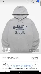 L MAHAGRID マハグリッド COLLEGE カレッジ ロゴ フードT グレー 논기모のサムネイル