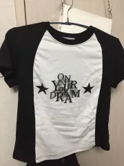 ブラック&白 半袖Tシャツ