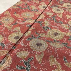 和更紗 美品 木綿 古布 赤花 172cm - メルカリ