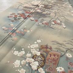 訪問着のみ 情景 金彩加工 手刺繍 パールトーン加工 167 着物 Q5