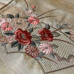 白木蓮　アンティーク名古屋帯 刺繍帯 日本刺繍 ピンク 白木蓮 アンティーク名古屋帯 刺繍帯 日本刺繍 ピンク - メルカリ