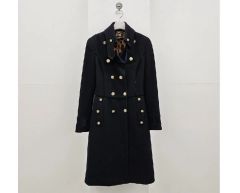 SLY タグ付 新品同様 ベビドンコート カシミヤ混 ロング 金ボタン 黒 1 