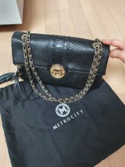 ◇モラビト◇シャインクロコダイル 2WAY ショルダーバッグ 黒 極美品 