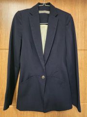 ZARA ダブルブレストツイードジャケット スカイブルーXs - メルカリ