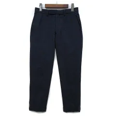 B&Y ユナイテッドアローズ BEAUTY&YOUTH ビューティー&ユース シアサッカー アンクル パンツ テーパード ストライプ ネイビー 紺 S 1214-114-6332