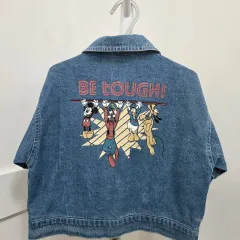 日本 futafuta 80 ディズニー ミッキー デニム 半袖 ジャケット