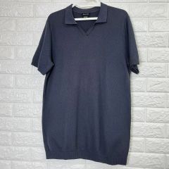 Ermenegildo Zegna リネン混 スキッパーニットポロ ネイビー - メルカリ