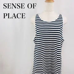 SENSE OF PLACE　センスオブプレイスアーバンリサーチ　M　黒　ブラック　ホワイト　白　ラウンドヘム　ボーダー　オーガニックコットン　チュニック 3378のサムネイル
