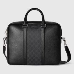 定価44万 GUCCI GGエンブレム ラージトートバッグ ブラック - メルカリ