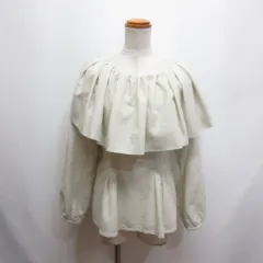 リリーブラウン Lily Brown 刺繍 フリル 2way トップス F アイボリー 袖取外し可 ブラウス カットソー 裏地付き