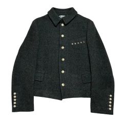 完売 24AW コムデギャルソンオム ウールサージブルゾン ゆったり 黒