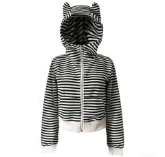1jinnstudioストライプ 猫耳フード付きパーカー - メルカリ