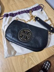 美品】トリーバーチ かごバッグ バニティバッグ レザー 茶 ゴールド