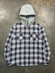 00s y2k archive ombrecheck shirt hoodie - メルカリ