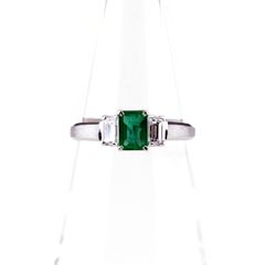 2158 エメラルドダイヤリングPT900プラチナ6.5号0.12ct - メルカリ