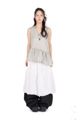 花柄シフォンノースリーブシャツ リランドチュール 肩フリル 2way 