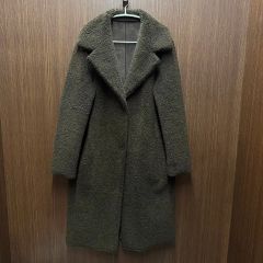 美品☆YOSHIE INABA高級ダウンコート 上質アルパカ混 裏地絹 ゆったり 