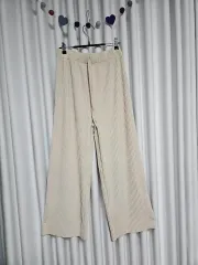 (新品)シャーリング ワイドストレートパンツ