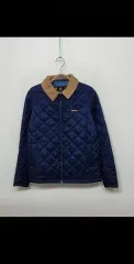 (S) BARBOUR バブアー キルティングジャケット ネイビー キルティングアウター コーデュロイ カラーネックのサムネイル