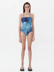 WILD AT HEART /ロキシーベアトップシルエットバンドゥビキニ（水着