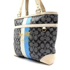 COACH コーチ シグネチャー トートバッグ ハンドバッグ ストライプ