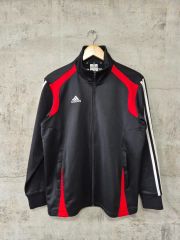 adidas ジップアップジャケット 赤黒 - メルカリ