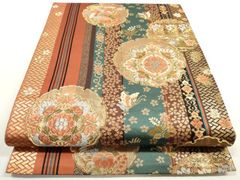 平和屋着物▽上質な紬 単衣 幾何学文様 正絹 逸品 未使用 AABB3894jh