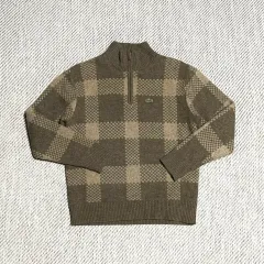 S LACOSTE ラコステ ウィメンズ ウール ハーフジップ CHECK ニット