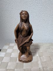 木彫り 女性像 胸像 オブジェ 古道具 彫刻 骨董 - メルカリ