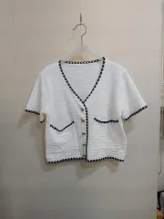 1561 クロップド半袖カーディガン